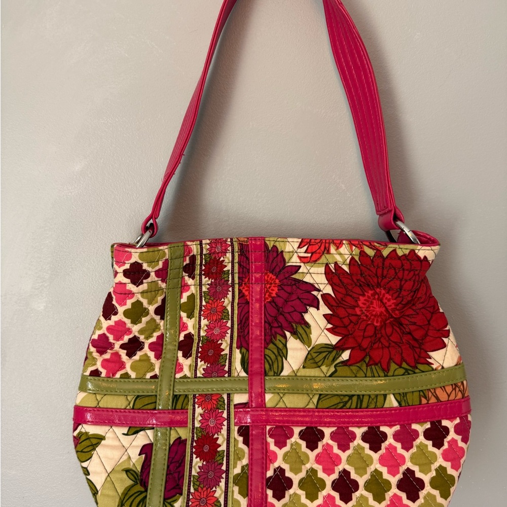 Vera Bradley Floral Quilted Shoulder Bag in Pink, red green